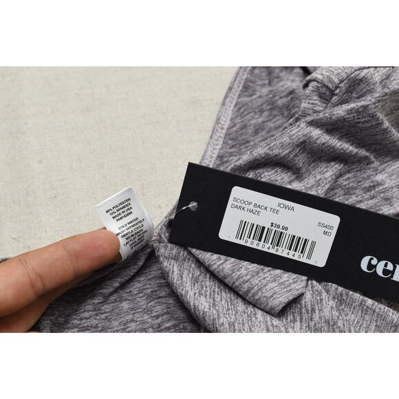 NEW Certoc Scoop Back Tee Size M Dark Haze Gray Short Sleeve Top Iowa Hawkeye - Picture 8 of 8